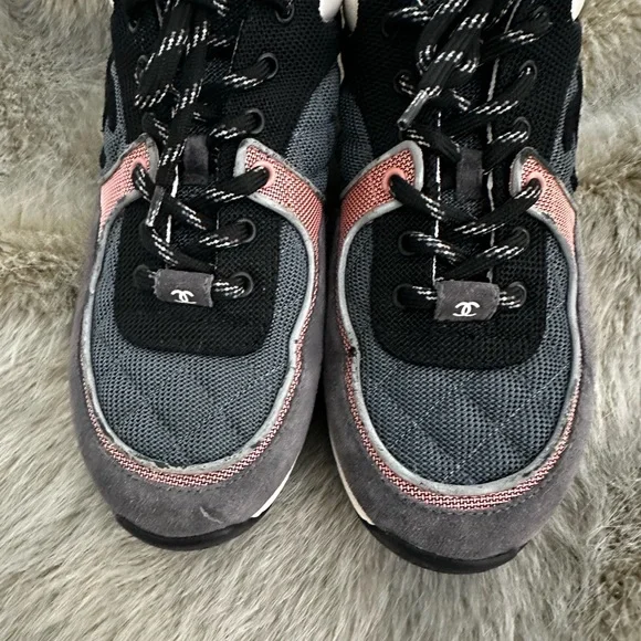 CHANEL Women's Sneakers - Black, Gray, Pink - Picture 8 of 8